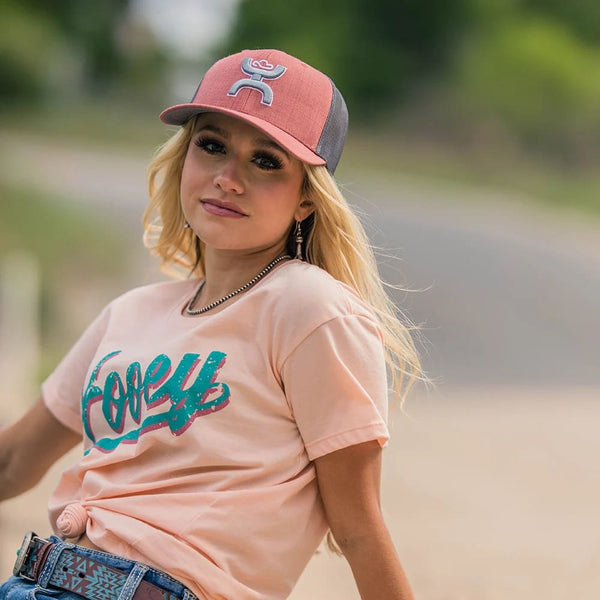 Hooey Varsity Peach Crew Neck - Broken horn