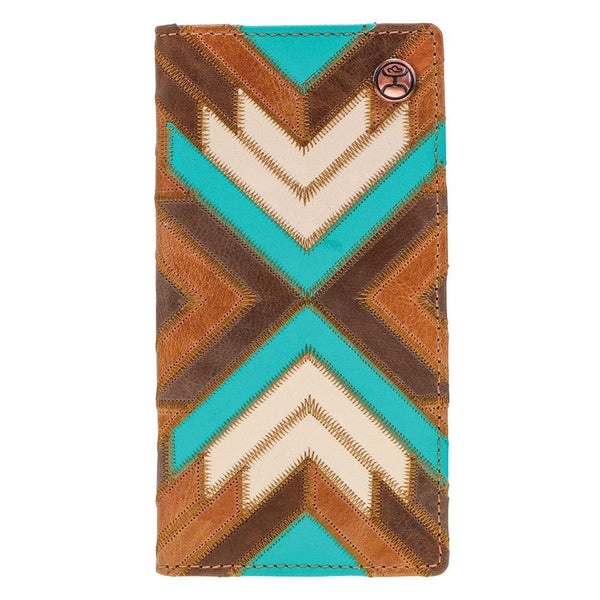 Hooey Montezuma Patchwork Leather Rodeo Wallet - Broken horn