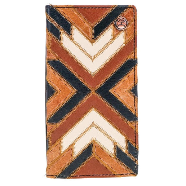 Hooey Montezuma Patchwork Leather Rodeo Wallet - Broken horn