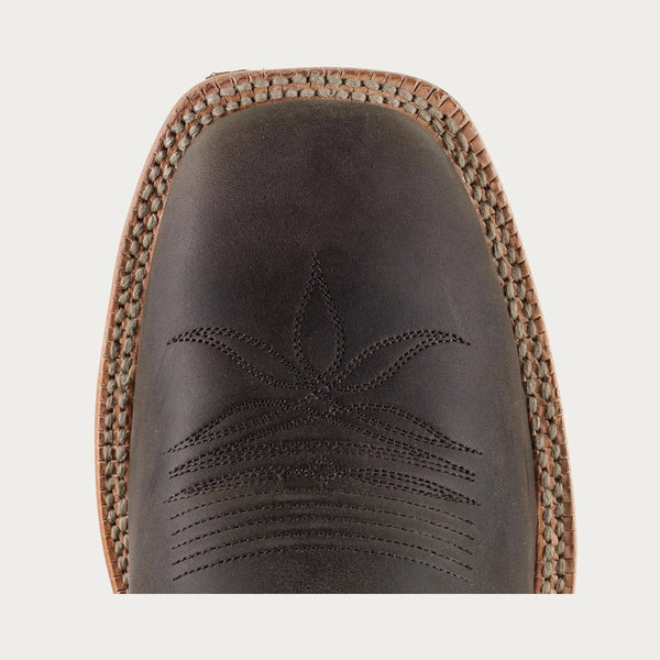 Hyer Codell Boot - Chocolate Denim - Broken horn