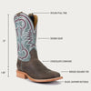 Hyer Codell Boot - Chocolate Denim - Broken horn