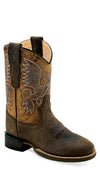 Old West Kids Broad Round Toe Boot - Broken horn
