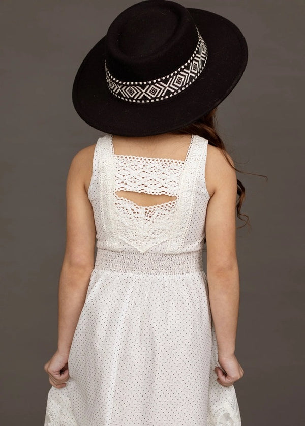 Toddler Jaymee Dress in Cream Pin Dot - Broken horn
