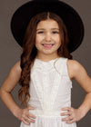 Toddler Jaymee Dress in Cream Pin Dot - Broken horn
