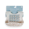Silicone Bib Howdy Partner Blue - Broken horn