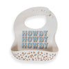 Silicone Bib Howdy Partner Blue - Broken horn