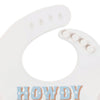 Silicone Bib Howdy Partner Blue - Broken horn