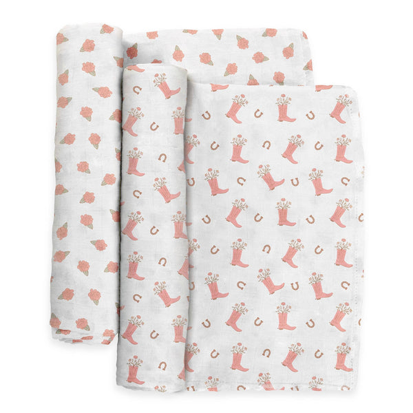 Swaddle Blanket Set Bloomin' Boot - Broken horn