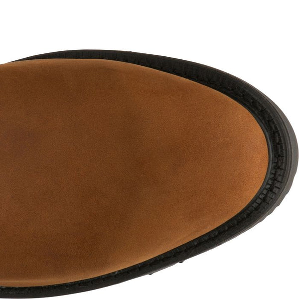 Justin Conductor Work Boot Round Toe - Brown - Broken horn