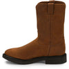 Justin Conductor Work Boot Round Toe - Brown - Broken horn