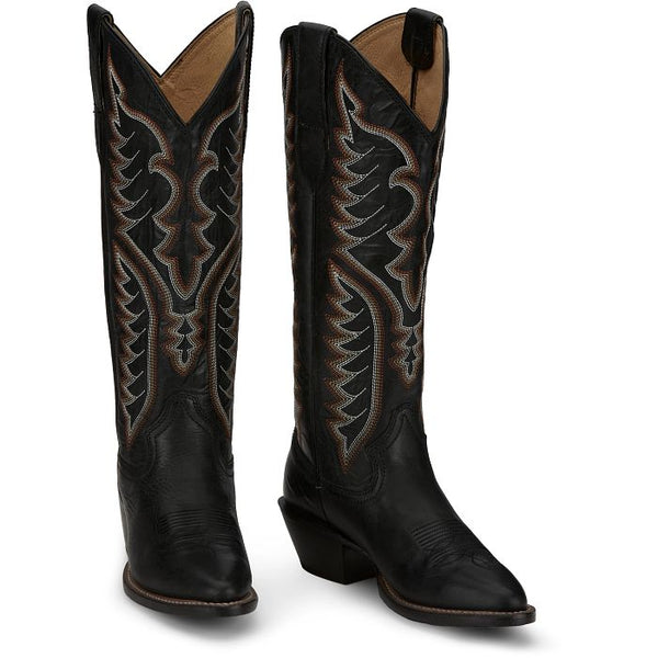 Justin Evelyn 15" Western Round Toe Boot - Broken horn