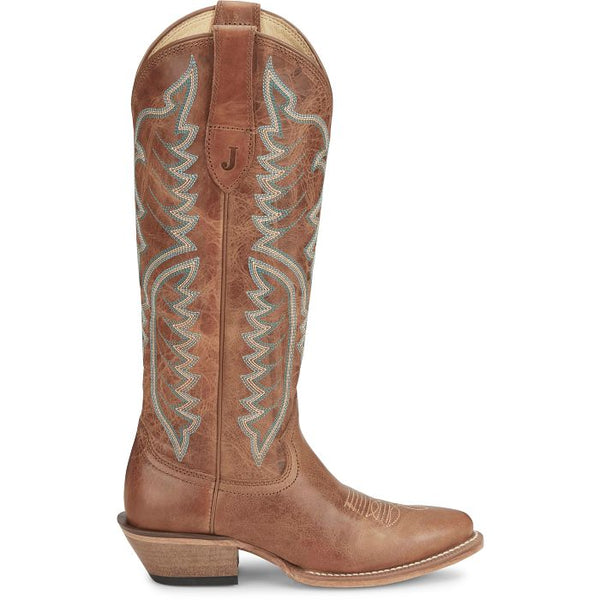 Justin Evelyn 15" Western Round Toe Boot - Broken horn