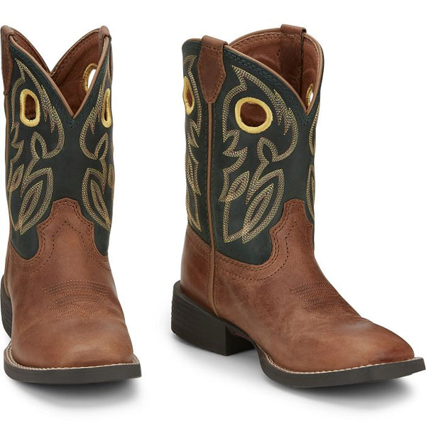 Justin Bowline Kids Western Boot - Broken horn