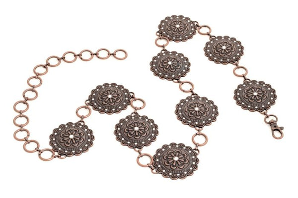 Concho Chain Belt - Copper - Broken horn