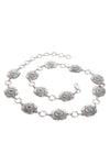 Concho Chain Belt With Turquoise Stone - Broken horn
