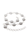 Women Concho Chain Silver Belt - Broken horn