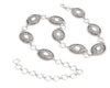 Women Concho Chain Silver Belt - Oval - Broken horn