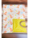 Cowboy & Cowboy Boots Printed Baby Blanket. 38" By 40". - Broken horn