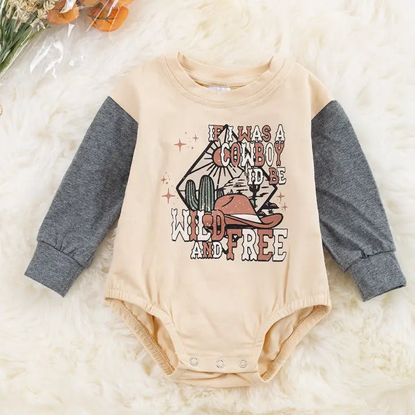If I Was A Cowboy I'd Be Wild Baby Onesie - Broken horn