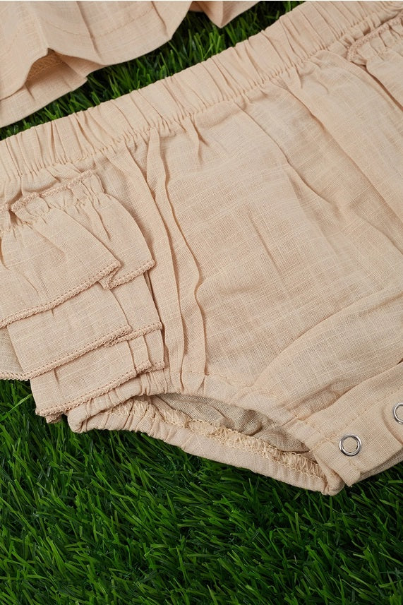 Ivory Ruffle Tank Top & Ruffle Butt Bloomers - Broken horn