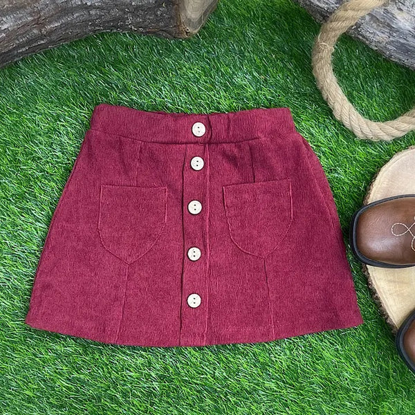 Maroon Skirt w/2 Front Pockets - Broken horn