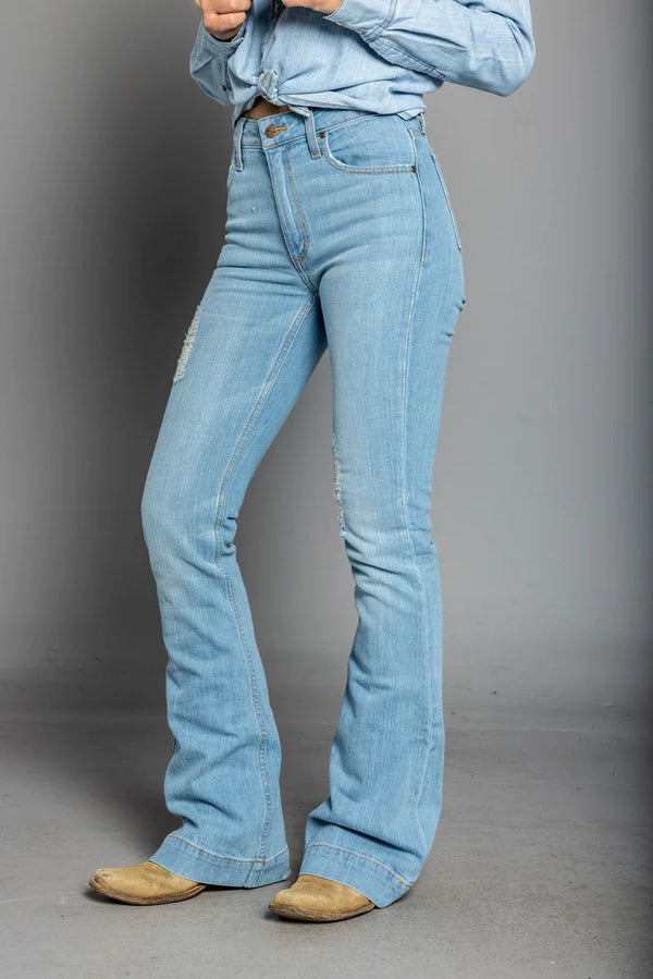 Kimes Womens Sugar Fade Jean - Blue - Broken horn