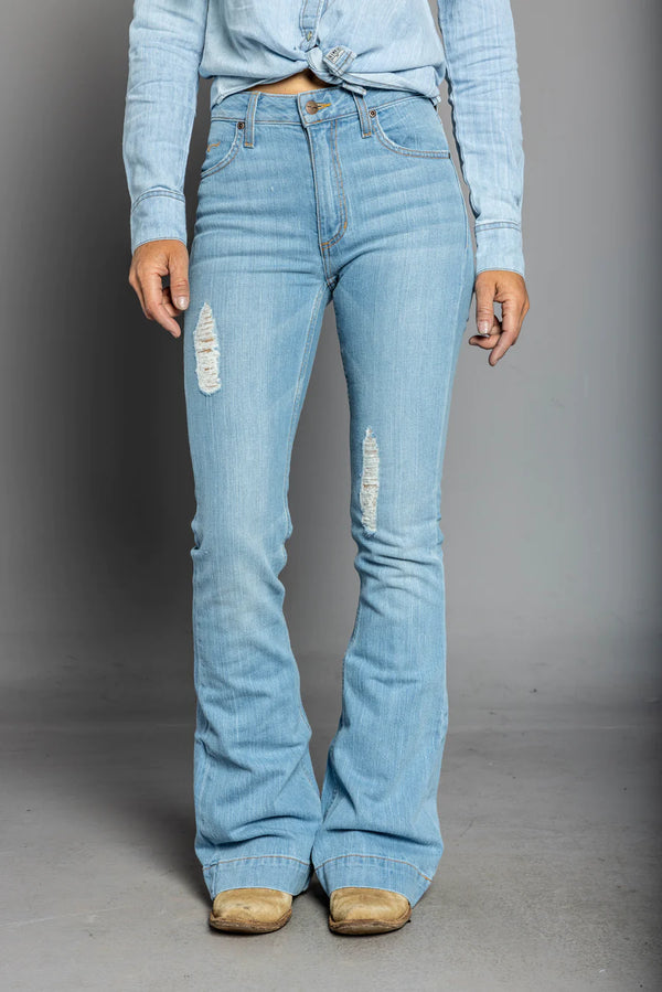 Kimes Womens Sugar Fade Jean - Blue - Broken horn