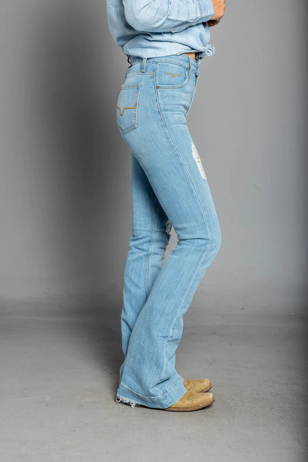 Kimes Womens Sugar Fade Jean - Blue - Broken horn