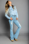Kimes Womens Sugar Fade Jean - Blue - Broken horn