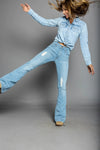 Kimes Womens Sugar Fade Jean - Blue - Broken horn