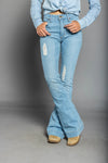Kimes Womens Sugar Fade Jean - Blue - Broken horn