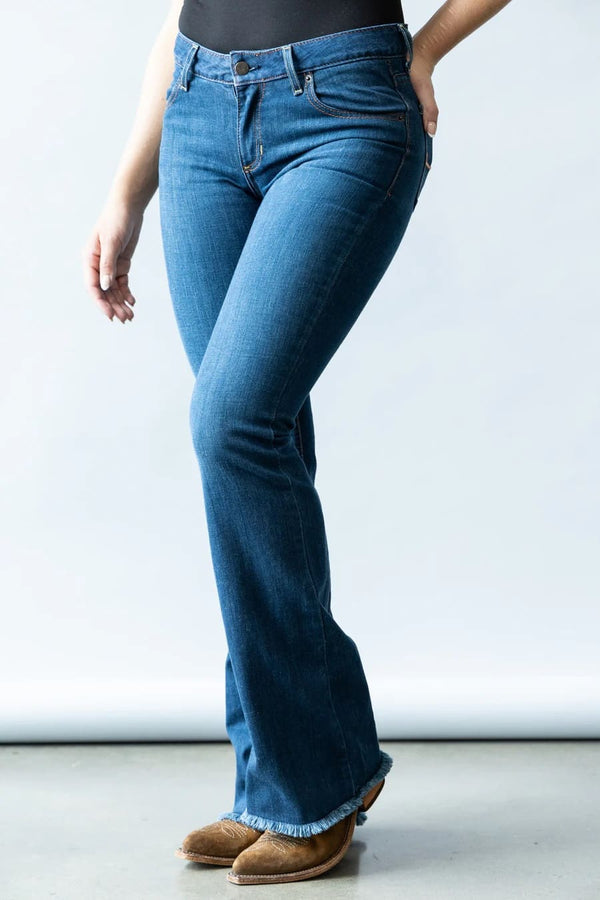 Kimes Lola Raw Hem Blue Jean - Broken horn