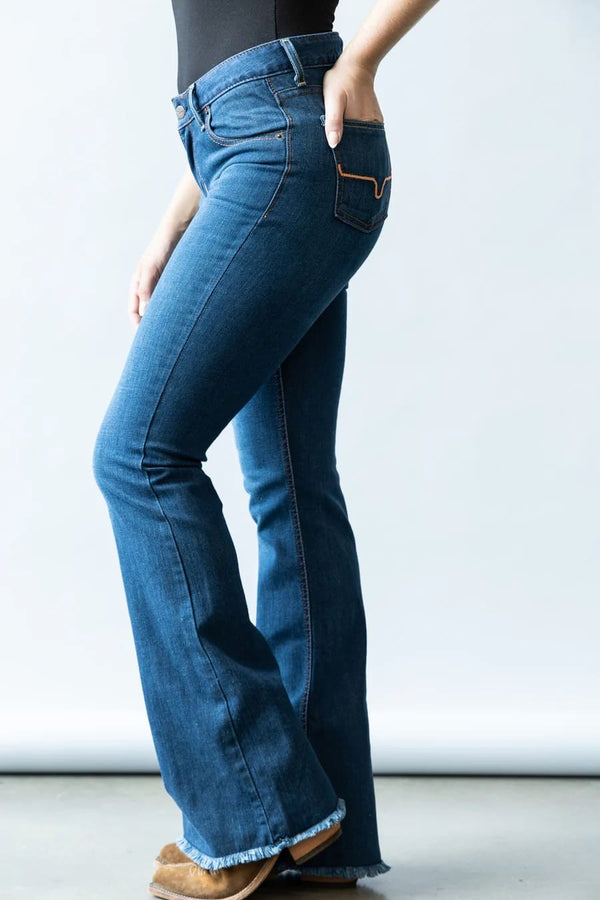 Kimes Lola Raw Hem Blue Jean - Broken horn