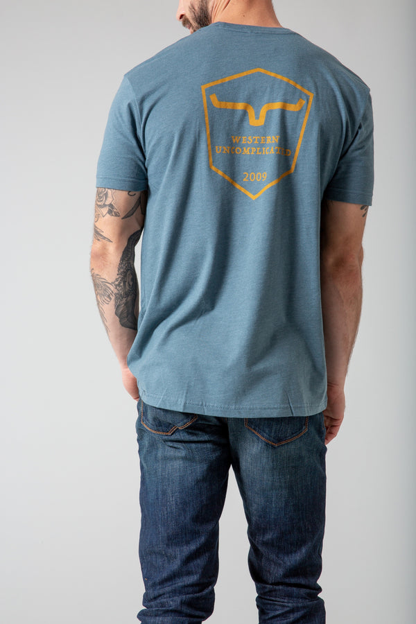 Kimes Shielded Trucker Tee - Indigo - Broken horn