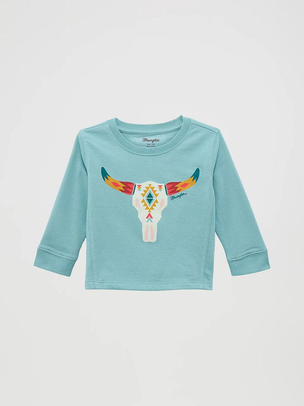 Wrangler Girl's Western Crewneck - Broken horn