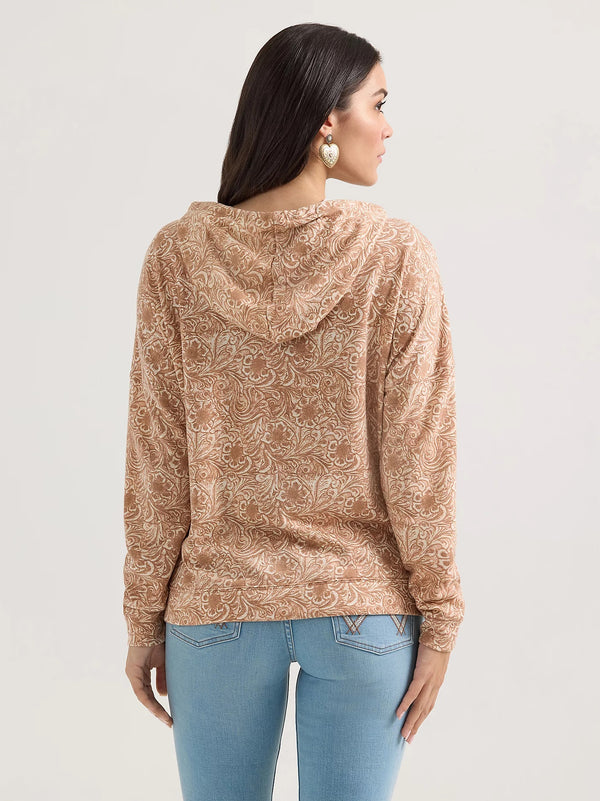 Wrangler Women's Geometric Relaxed Pullover Hoodie - Broken horn