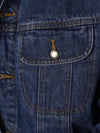 Wrangler Mens Rugged Wear Flannel Lined Denim Jacket - Antique Navy - Broken horn