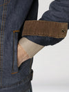 Wrangler Mens Rugged Wear Flannel Lined Denim Jacket - Antique Navy - Broken horn