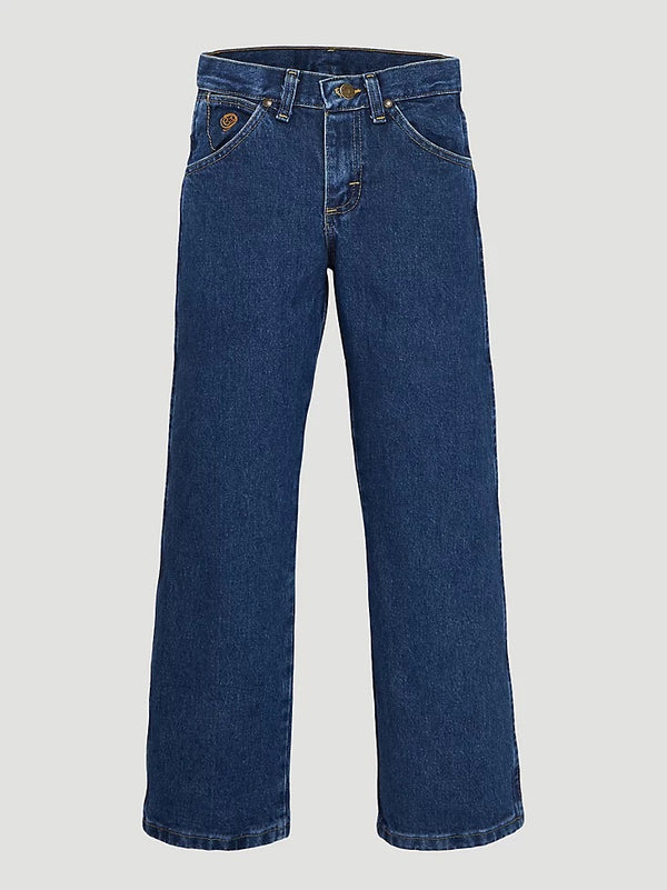 Wrangler George Strait Cowboy Cut Original Fit Jean - Heavyweight Stone Denim - Broken horn