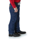 KONTOOR Wrangler Cowboy Cut Toddler Boys jeans in prewashed indigo denim, featuring classic cowboy style and comfortable fit.