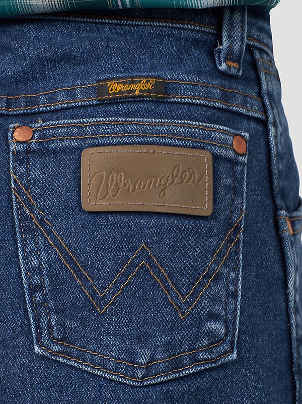 KONTOOR Wrangler Cowboy Cut boys' stonewash jeans with classic Western style and sturdy denim for boys' casual wear.