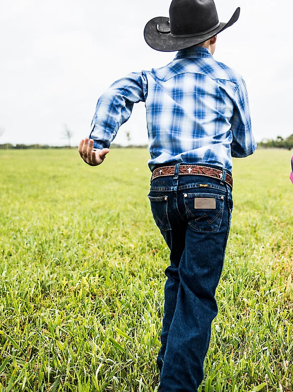 Wrangler Infant and Toddler Cowboy Cut Original Fit - Dark Indigo - Broken horn