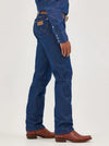 Men's Wrangler Cowboy Cut Original Fit Rigid Indigo jeans, KONTOOR brand, showing classic denim with sturdy fit and traditional stitching.