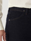 KONTOOR Wrangler Men Cowboy Cut Silver Edition slim fit jeans in dark denim, showcasing classic Western style and durable fabric.