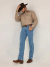 Wrangler Mens Cowboy Cut Jean Original Fit -Antique Wash - Broken horn