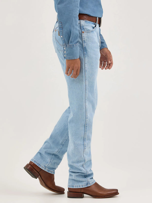 Wrangler Mens Cowboy Cut Jean Original Fit -Bleach - Broken horn