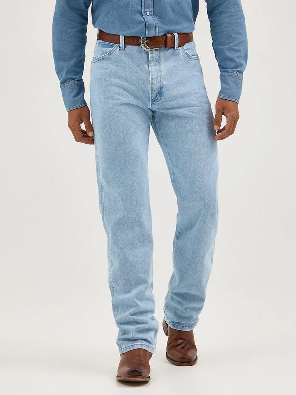 Wrangler Mens Cowboy Cut Jean Original Fit -Bleach - Broken horn