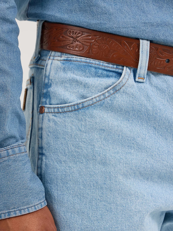 Wrangler Mens Cowboy Cut Jean Original Fit -Bleach - Broken horn