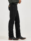 KONTOOR Wrangler men's cowboy cut jeans in shadow black, original fit with classic denim texture and stitching.