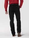 KONTOOR Wrangler men's cowboy cut slim fit jeans in Shadow Black with silver edition details, casual style, back pocket design.